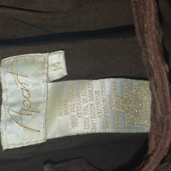 Vtg Ladies Chocolate Brown Suede Pants sz 14 - Picture 3 of 5